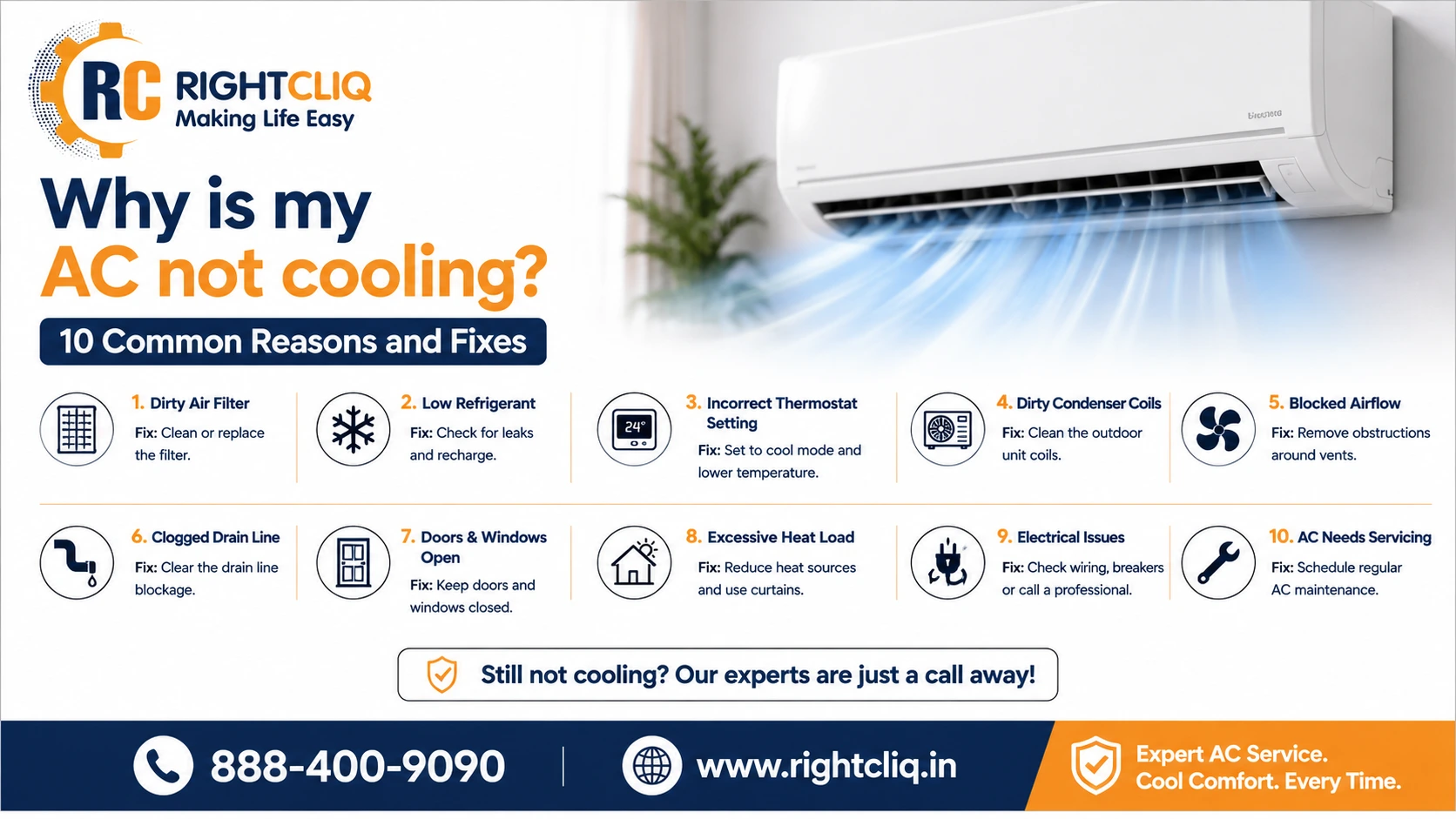 Why is my AC not cooling? 10 common reasons and fixes
